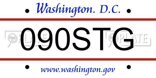 090STG District Of Columbia License Plate