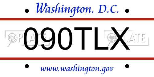090TLX District Of Columbia License Plate