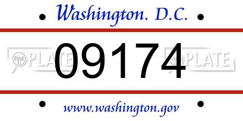 09174 District Of Columbia License Plate