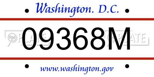 09368M District Of Columbia License Plate