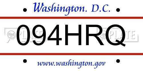 094HRQ District Of Columbia License Plate