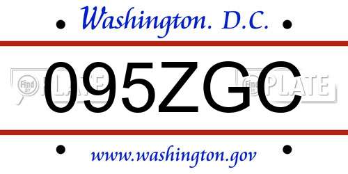 095ZGC District Of Columbia License Plate
