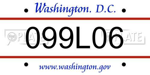 099L06 District Of Columbia License Plate