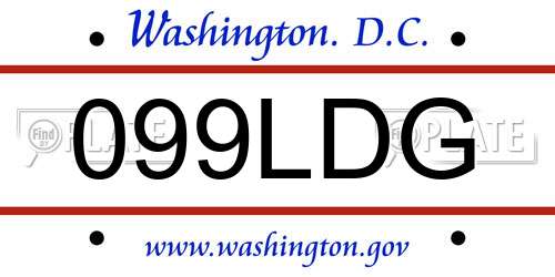 099LDG District Of Columbia License Plate