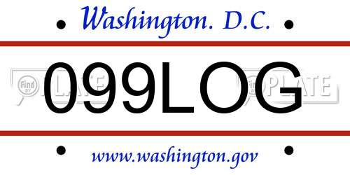 099LOG District Of Columbia License Plate