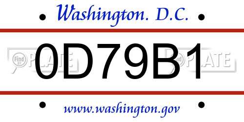 0D79B1 District Of Columbia License Plate