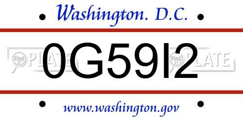 0G59I2 District Of Columbia License Plate