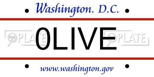 0LIVE District Of Columbia License Plate