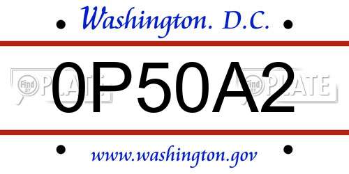 0P50A2 District Of Columbia License Plate