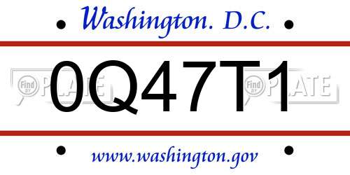 0Q47T1 District Of Columbia License Plate