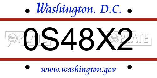0S48X2 District Of Columbia License Plate