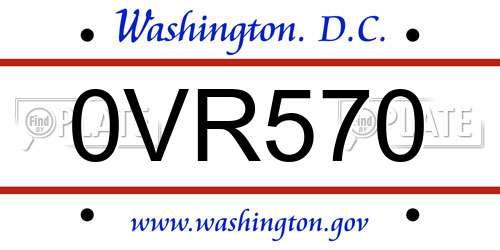 0VR570 District Of Columbia License Plate