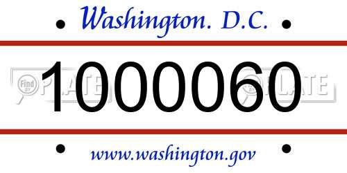 1000060 District Of Columbia License Plate