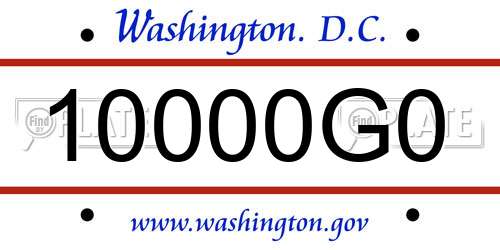 10000G0 District Of Columbia License Plate
