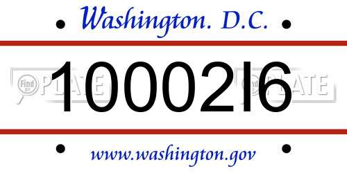 10002I6 District Of Columbia License Plate