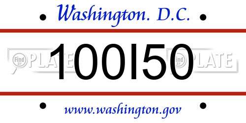 100I50 District Of Columbia License Plate