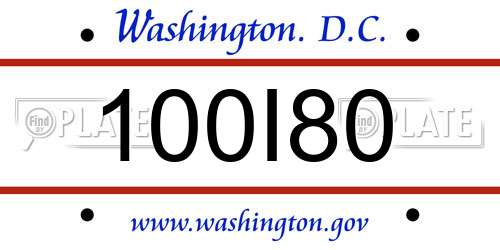 100I80 District Of Columbia License Plate