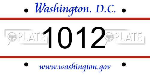 1012 District Of Columbia License Plate