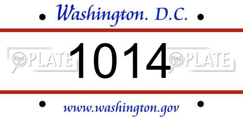 1014 District Of Columbia License Plate