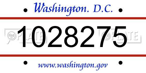 1028275 District Of Columbia License Plate