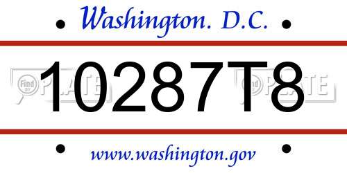 10287T8 District Of Columbia License Plate