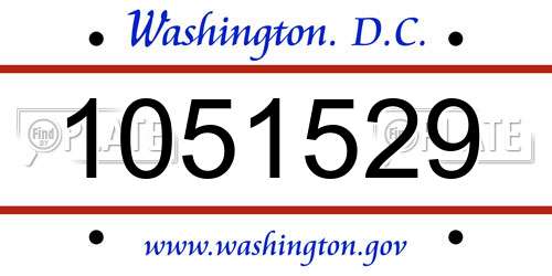 1051529 District Of Columbia License Plate