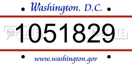 1051829 District Of Columbia License Plate