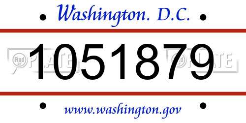 1051879 District Of Columbia License Plate