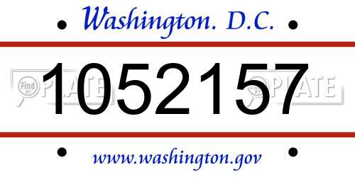 1052157 District Of Columbia License Plate