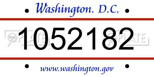 1052182 District Of Columbia License Plate