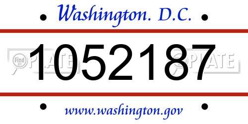 1052187 District Of Columbia License Plate