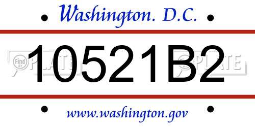 10521B2 District Of Columbia License Plate