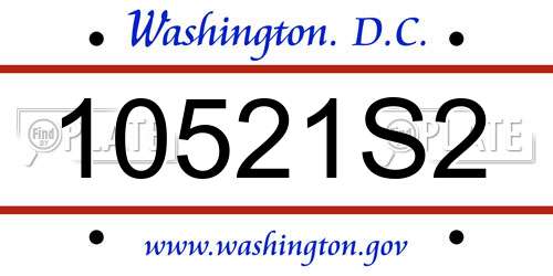 10521S2 District Of Columbia License Plate