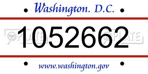 1052662 District Of Columbia License Plate