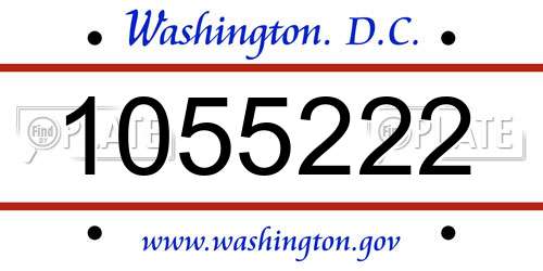 1055222 District Of Columbia License Plate