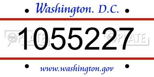 1055227 District Of Columbia License Plate