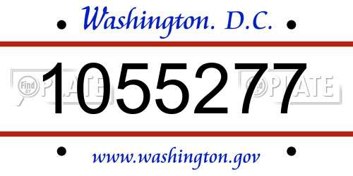 1055277 District Of Columbia License Plate
