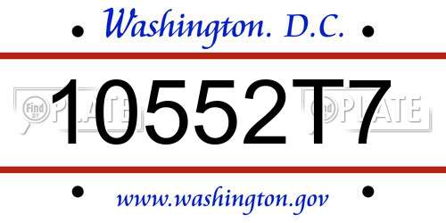 10552T7 District Of Columbia License Plate