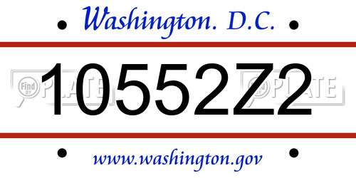 10552Z2 District Of Columbia License Plate