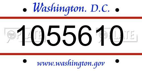 1055610 District Of Columbia License Plate