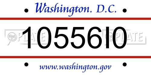 10556I0 District Of Columbia License Plate