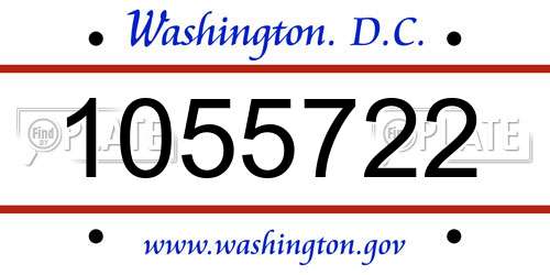 1055722 District Of Columbia License Plate