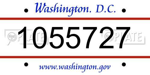 1055727 District Of Columbia License Plate