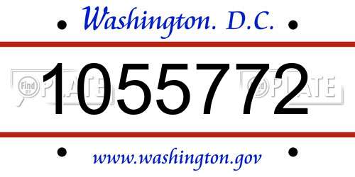 1055772 District Of Columbia License Plate