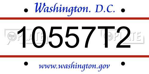 10557T2 District Of Columbia License Plate