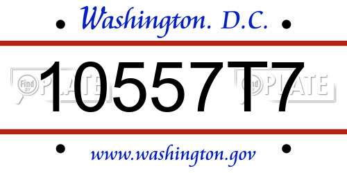 10557T7 District Of Columbia License Plate
