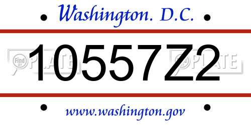 10557Z2 District Of Columbia License Plate