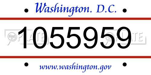 1055959 District Of Columbia License Plate