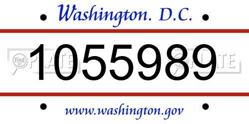 1055989 District Of Columbia License Plate