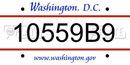 10559B9 District Of Columbia License Plate